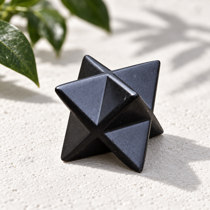 Shungite Merkaba — Polished Star Tetrahedron