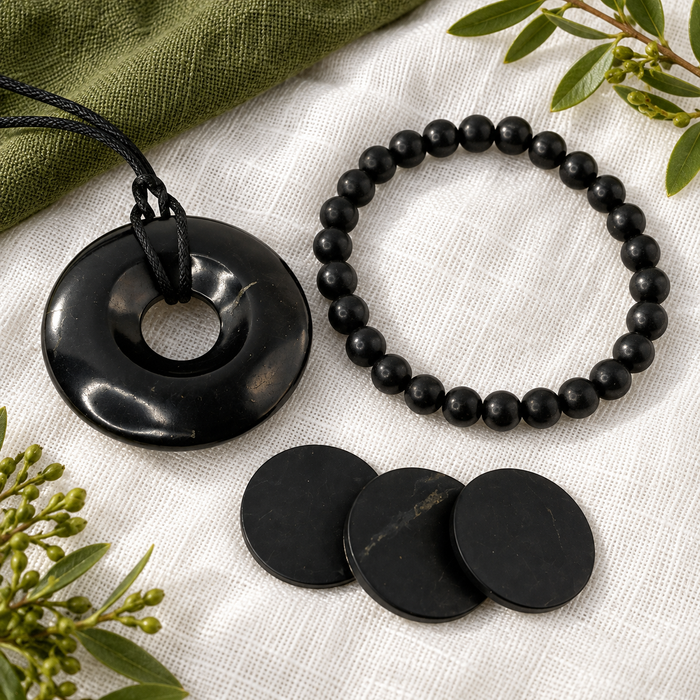 Ultimate Protection Kit — Shungite Pendant, Bracelet and 3 Stickers