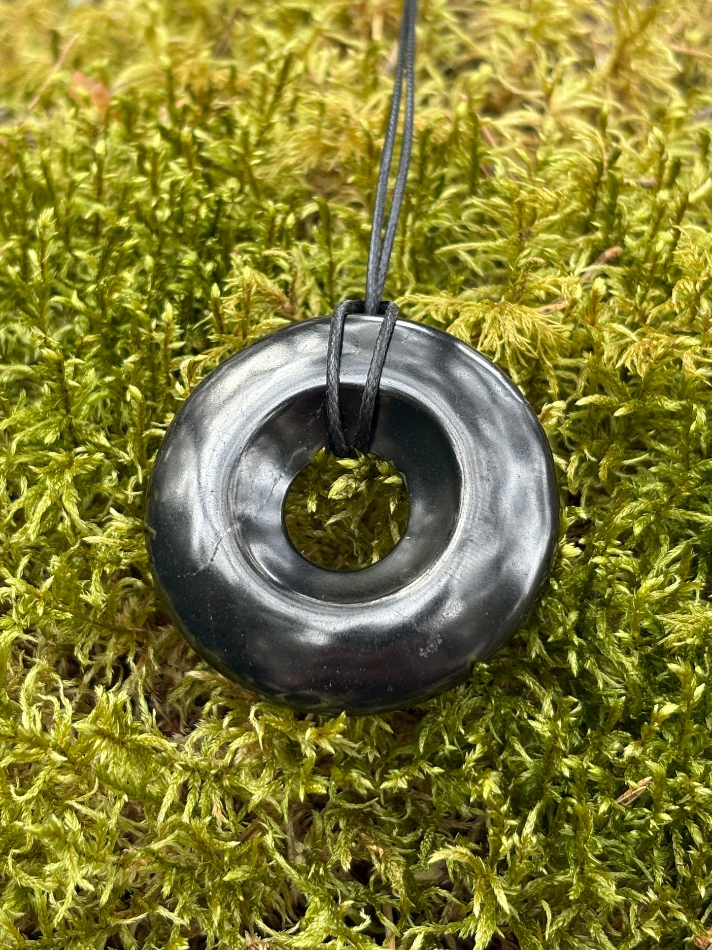 Shungite pendant torus polished Large