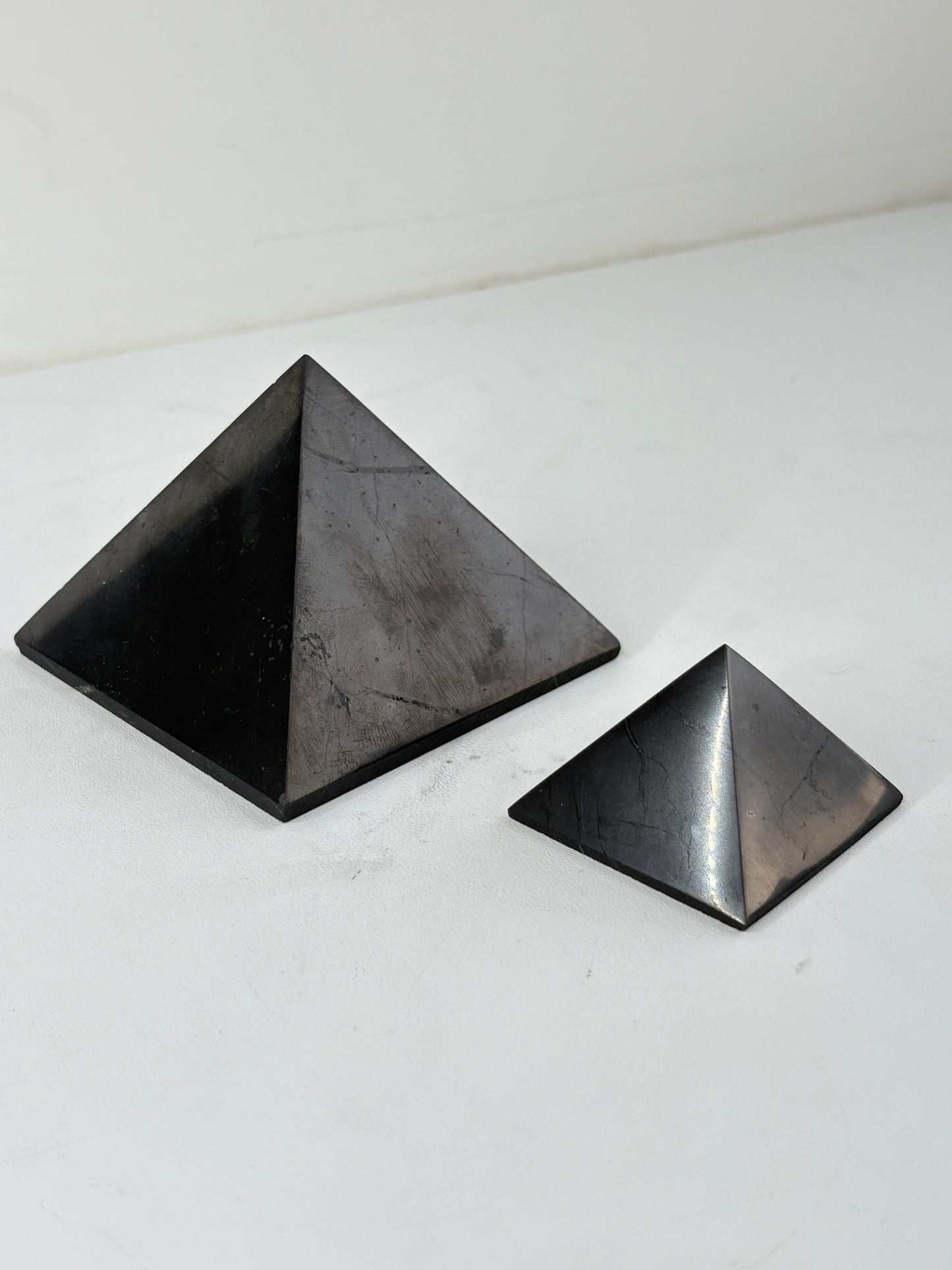 Large shungite polished pyramid ( 70mm )