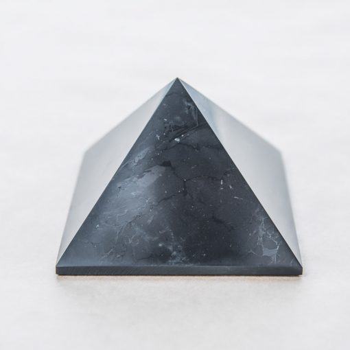 Large shungite polished pyramid ( 70mm )