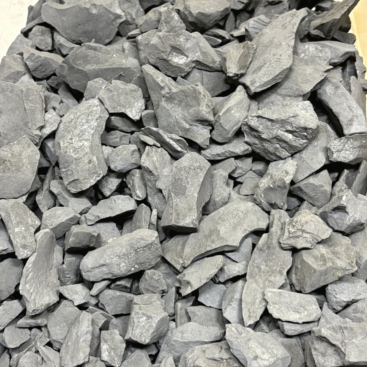 Small raw shungite pieces, 10 to 50 g each, in their container