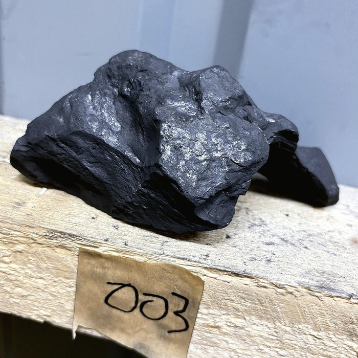 Raw Shungite Specimen 003 — 532g Crystalline Face